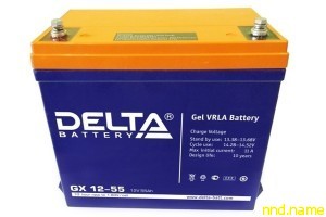 Гелевый аккумулятор для электроколясок Delta GX 12-55