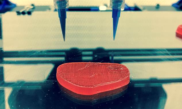 Стейки и курица, еда напечатанная на 3D-принтере